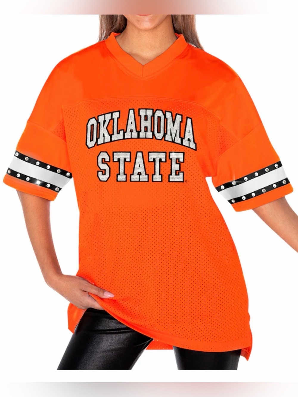 Women’s Oklahoma State Cowboys Orange with Black & White W/ Rhinestone Sz M